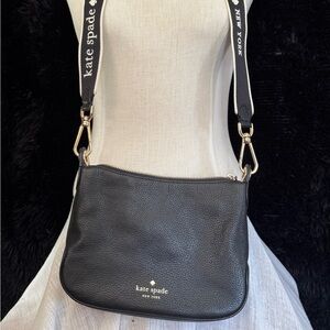 Kate Spade Black Crossbody Bag with Gold Accents